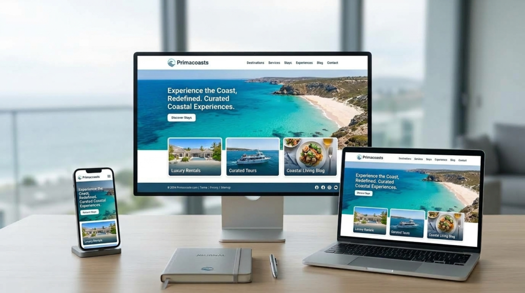 What Does the Current Primacoasts.com Website Look Like?